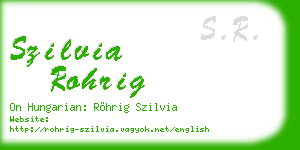 szilvia rohrig business card