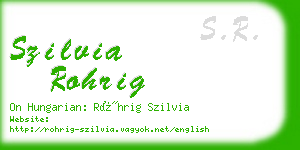 szilvia rohrig business card